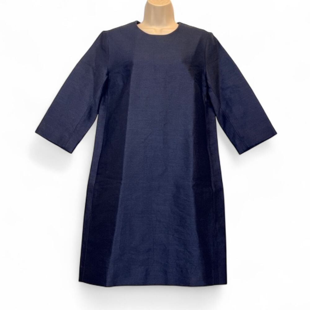 Vintage Lord & Taylor Women’s Navy‎ Midi Dress Size 6 Cotton Silk Blend